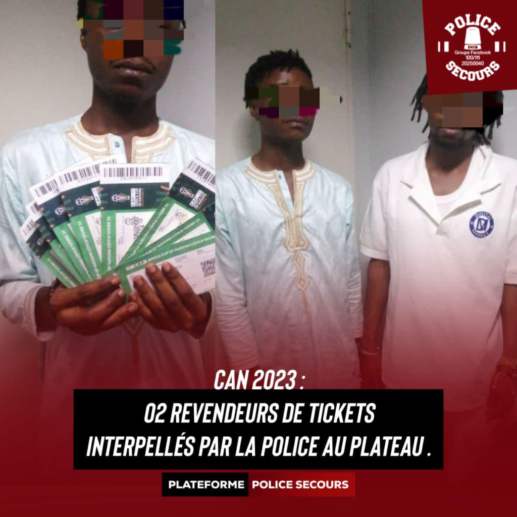 CAN 2023 : deux revendeurs de tickets interpellés par la Police