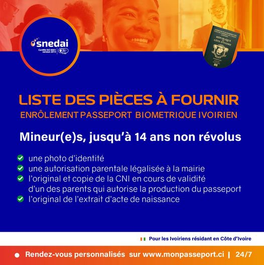 Obtenir un passeport pour votre enfant en Côte d'Ivoire : Tout ce qu'il faut savoir