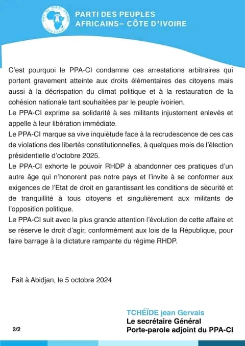 PPA-CI : l’ex-ministre Charles Rodel Dosso enlevé