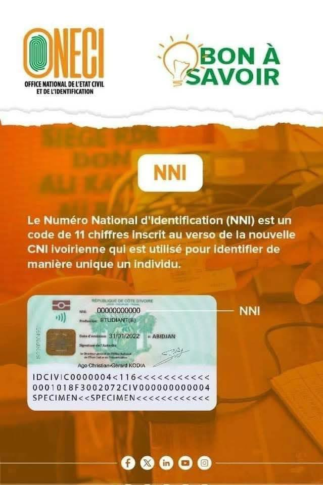 NNI en Côte d'Ivoire : rôle et obligation légale