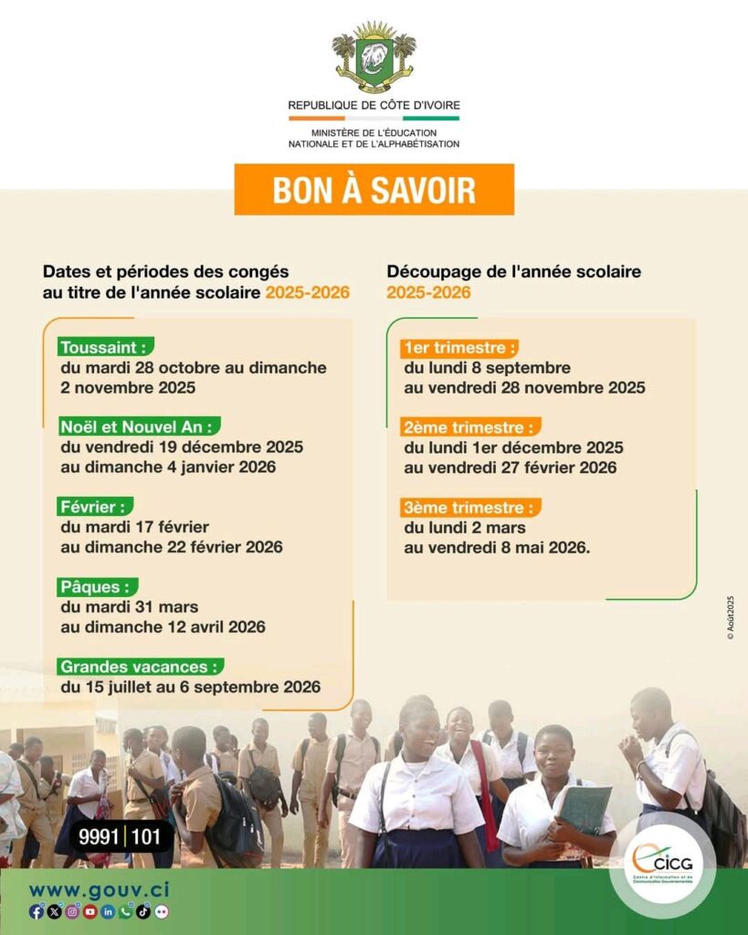 Rentrée 2025-2026 : le ministère dévoile le calendrier scolaire